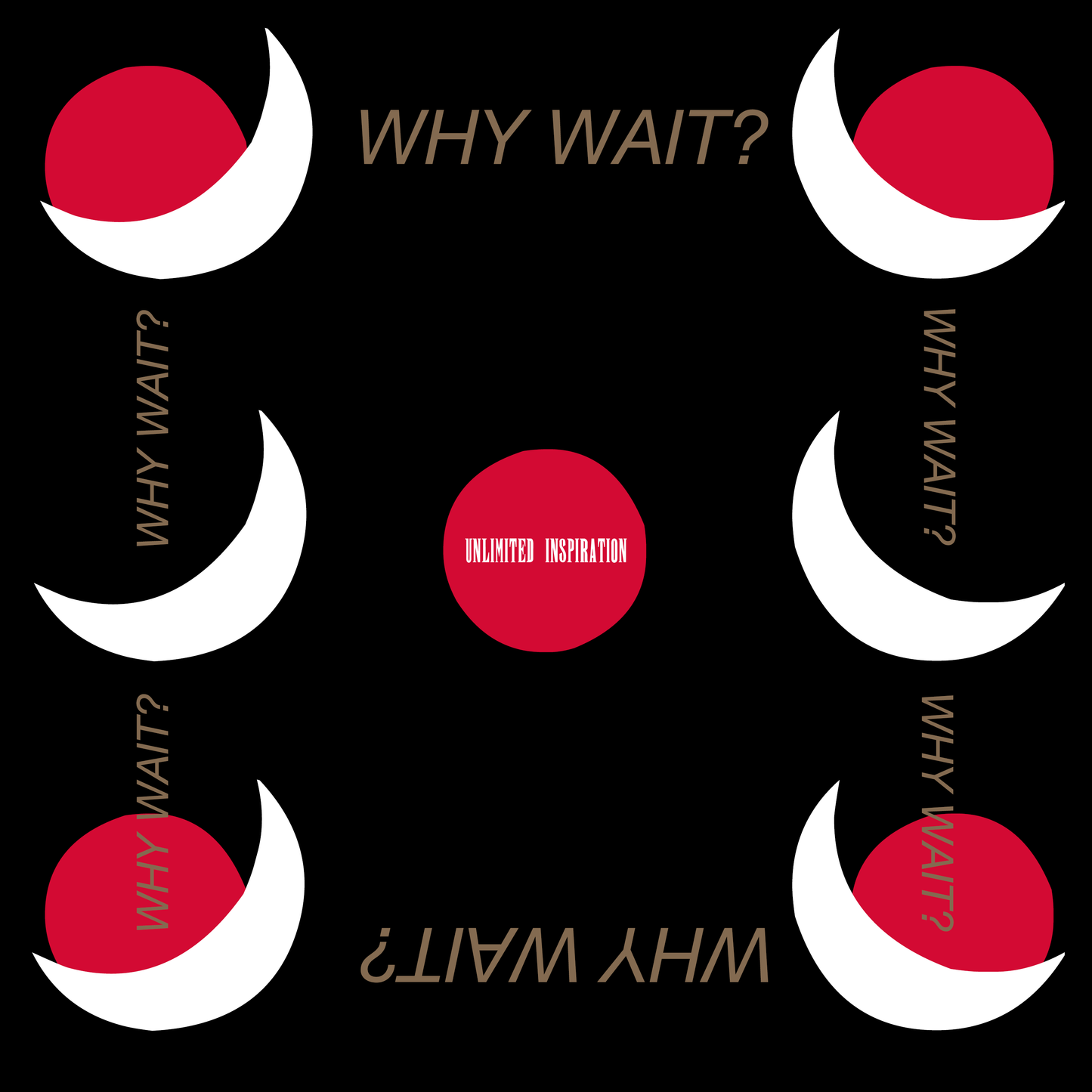 Why Wait? Silk Bandana - Ember Black