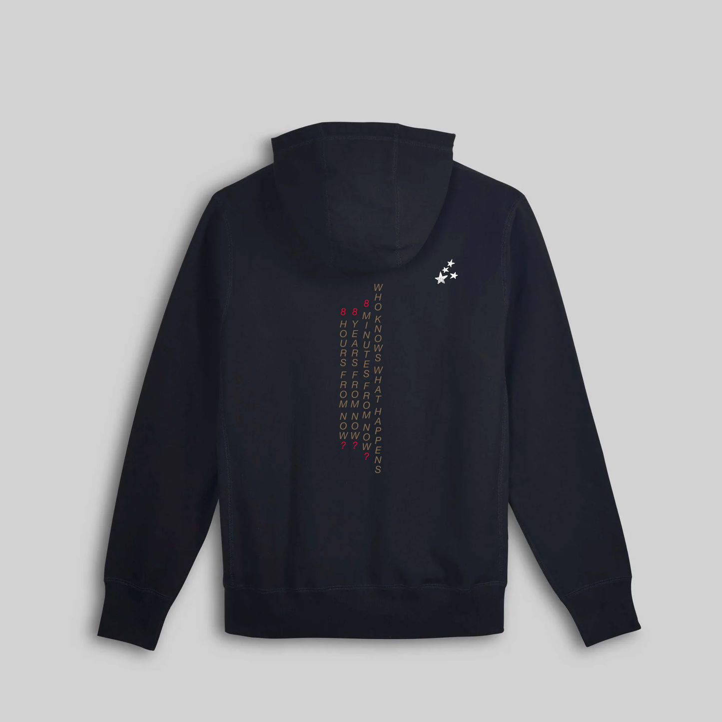 Why Wait? Embroidered Hoodie - Ember Black