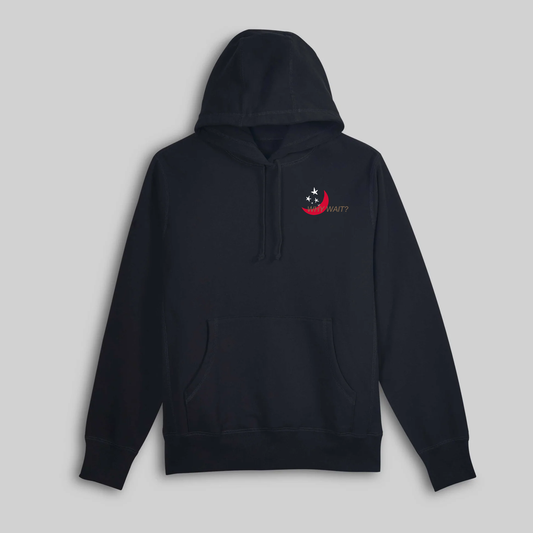Why Wait? Embroidered Hoodie - Ember Black