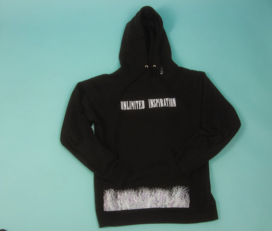 Royal Black Embroidered Hoodie